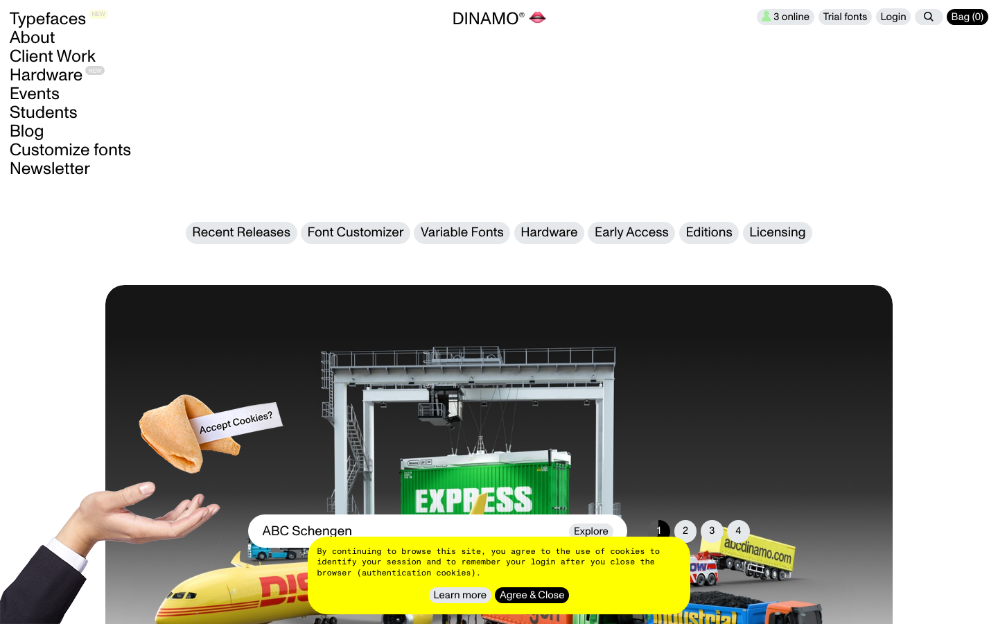 Screenshot of abcdinamo.com — Design & Studios website design