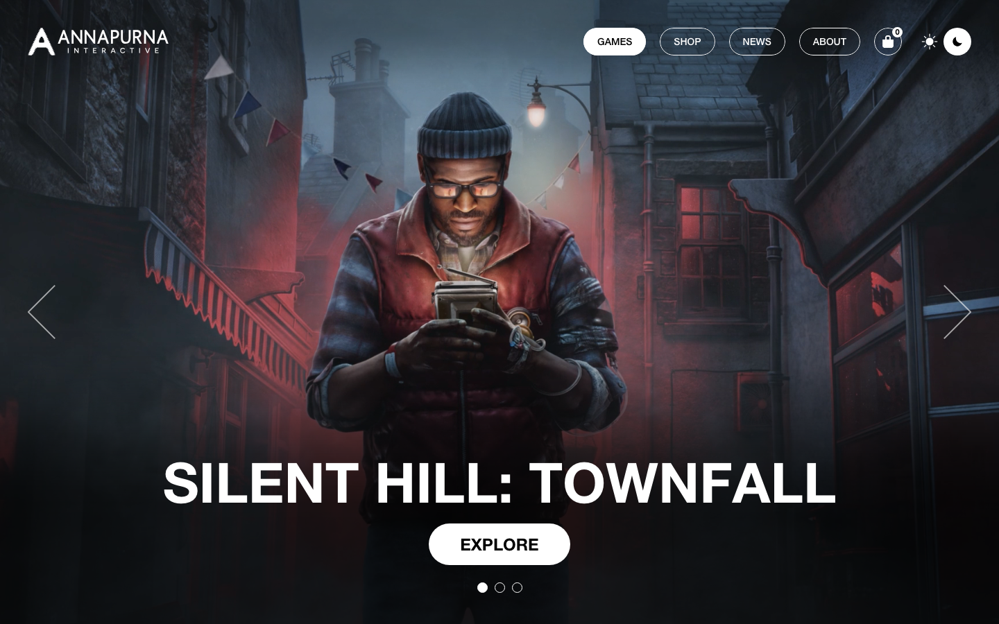 Screenshot of annapurnainteractive.com — Media & Culture website design