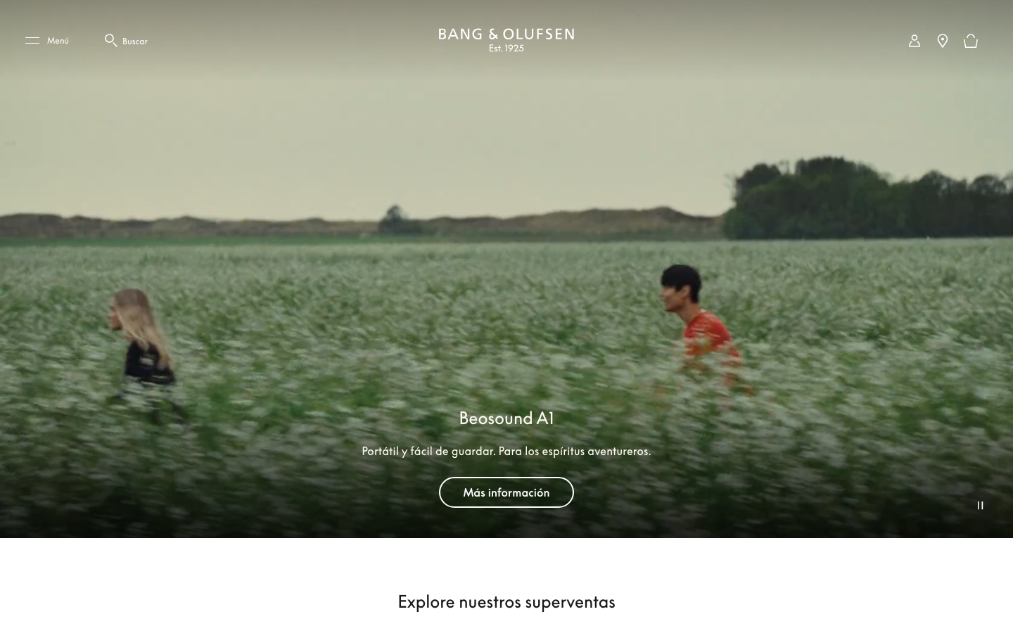 Screenshot of bang-olufsen.com — Hardware & Mobility website design