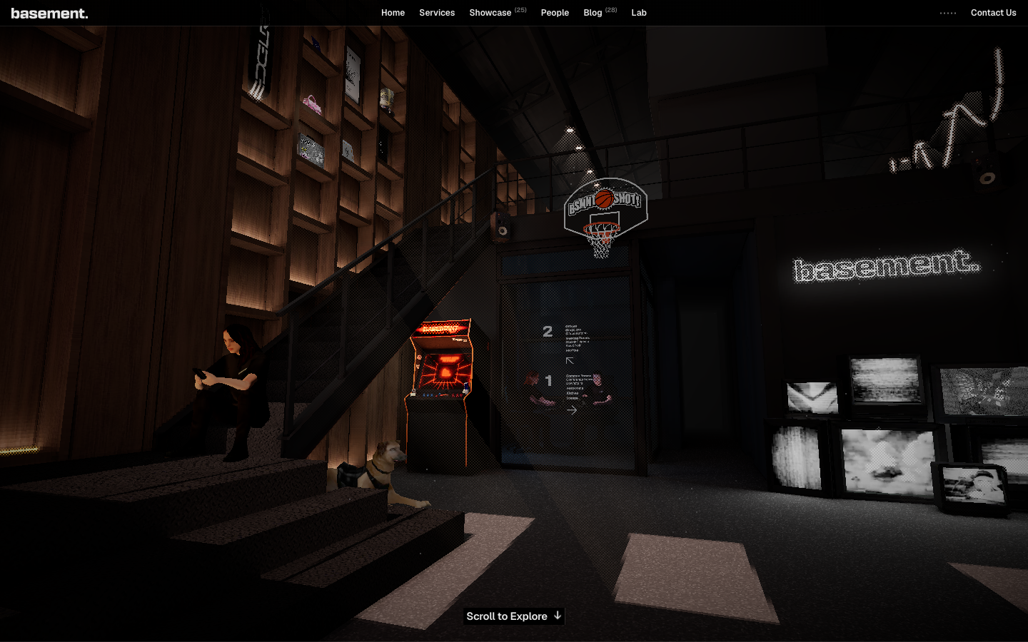 Screenshot of basement.studio — Design & Studios website design