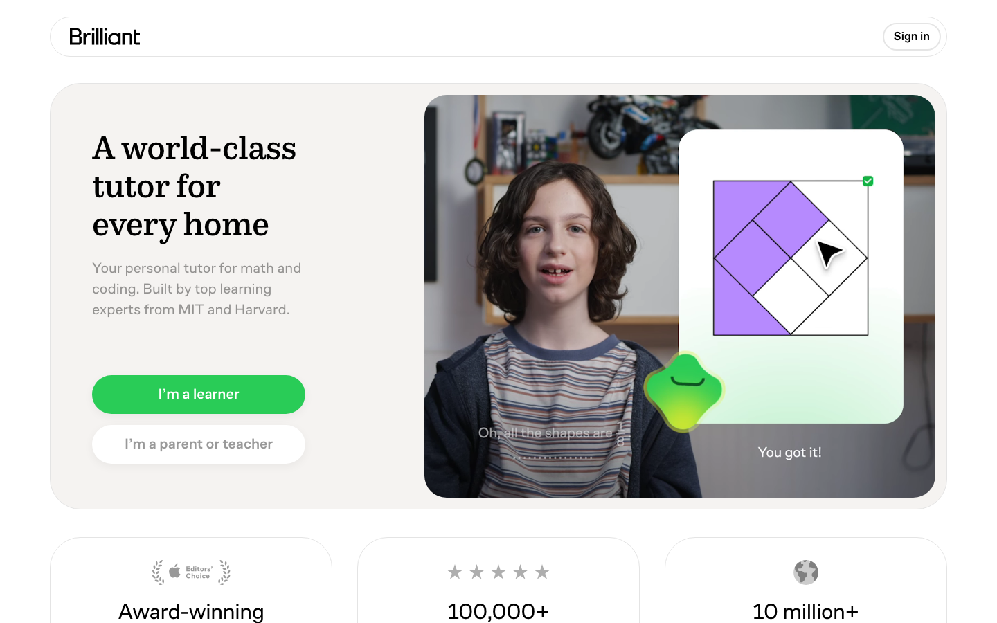 Screenshot of brilliant.org — Other website design