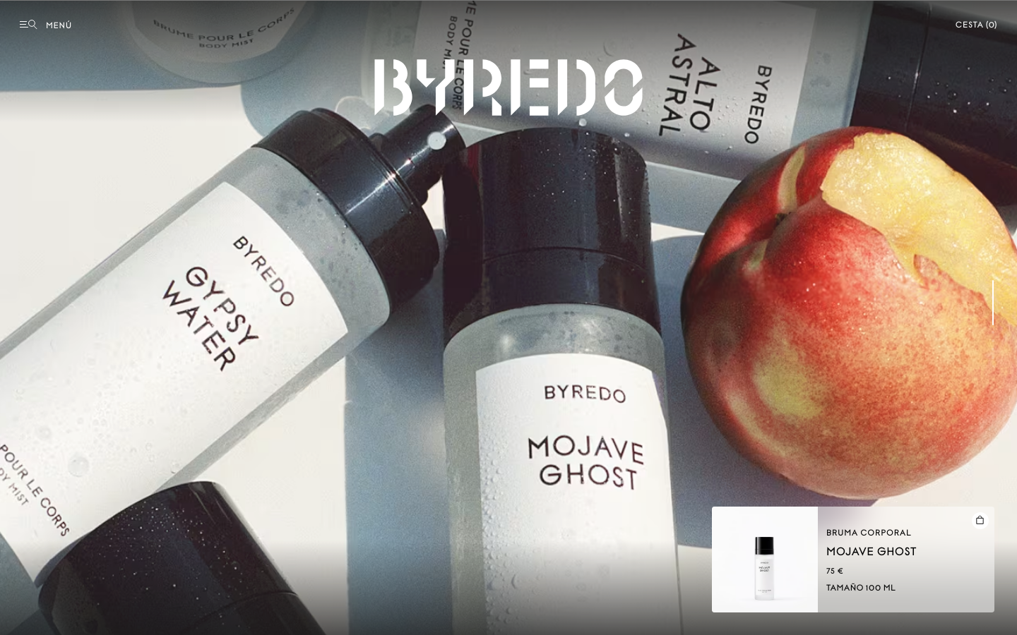 Screenshot of byredo.com — E-commerce website design