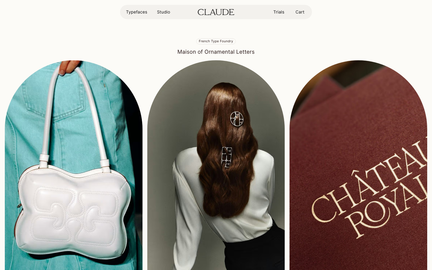 Screenshot of claudetype.com — AI website design