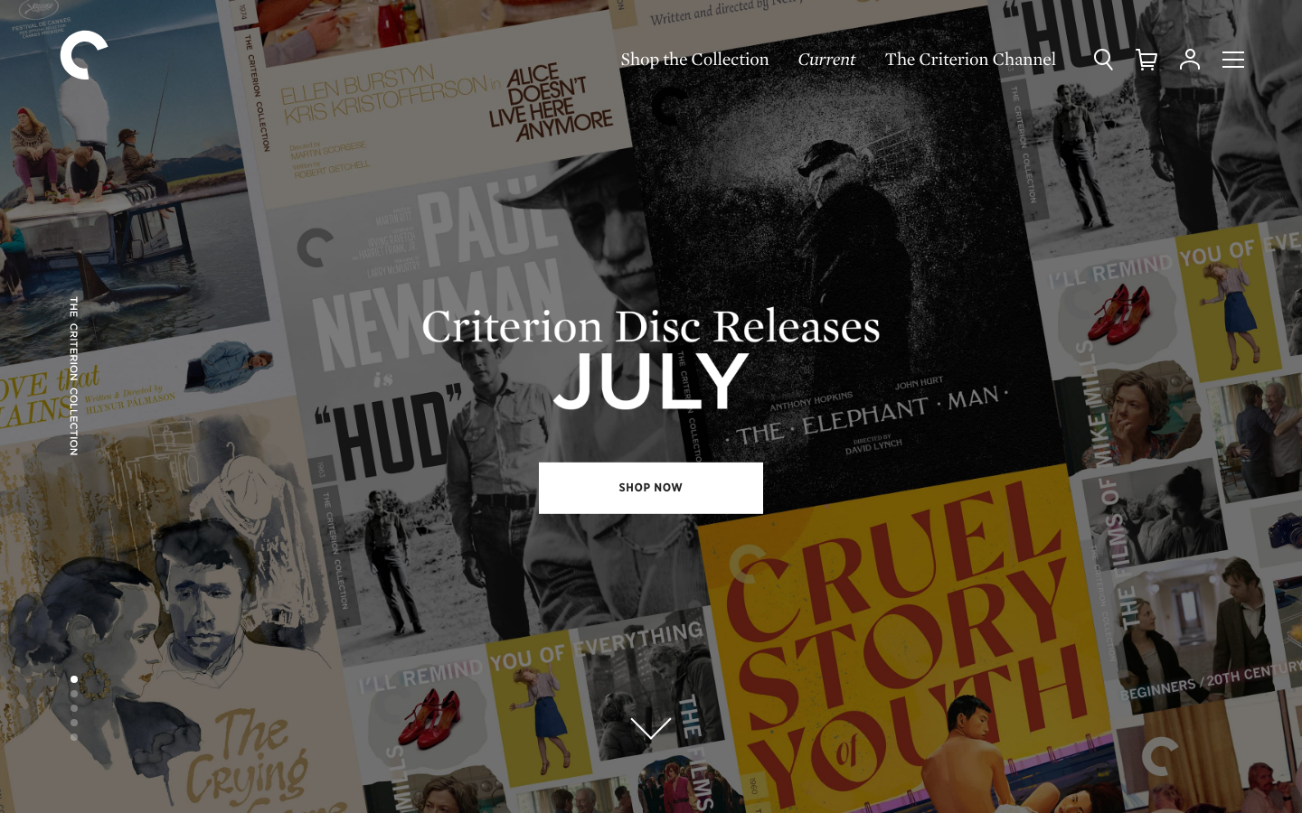Screenshot of criterion.com — Media & Culture website design