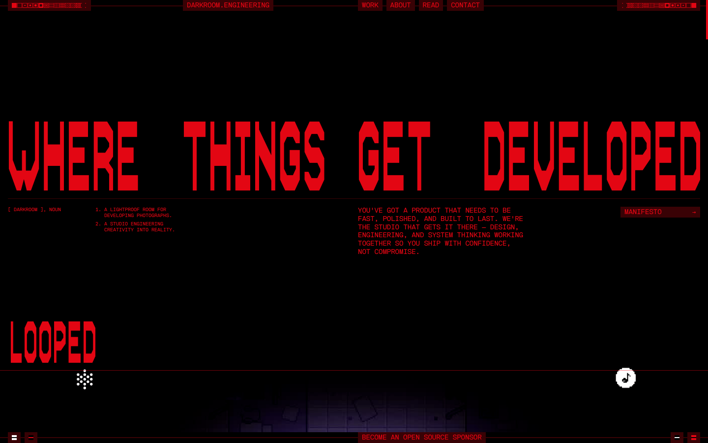 Screenshot of darkroom.engineering — Design & Studios website design