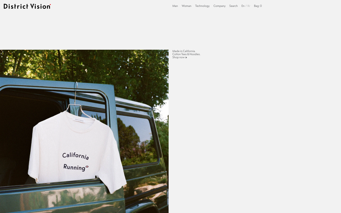 Screenshot of districtvision.com — E-commerce website design