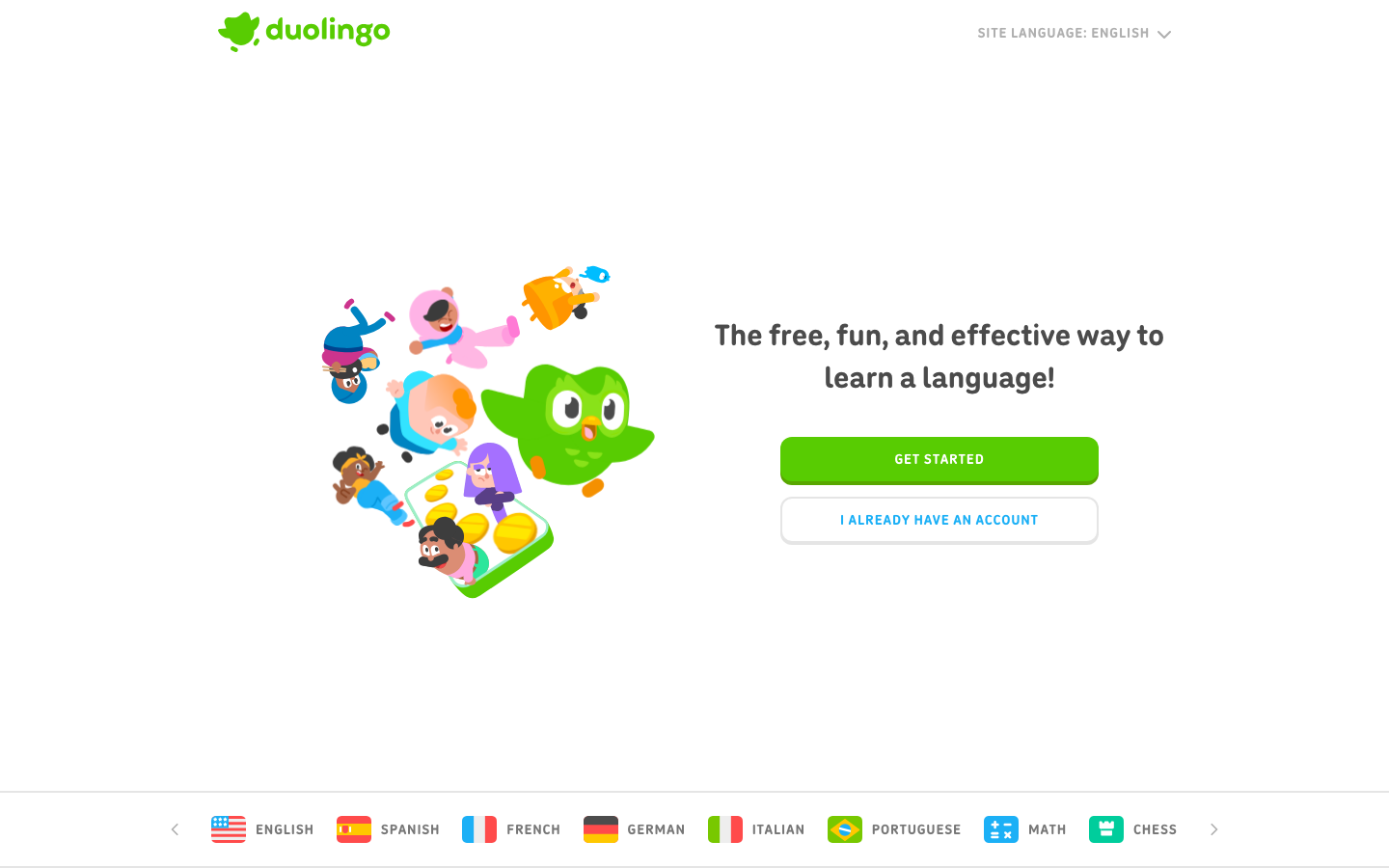 Screenshot of duolingo.com — Other website design