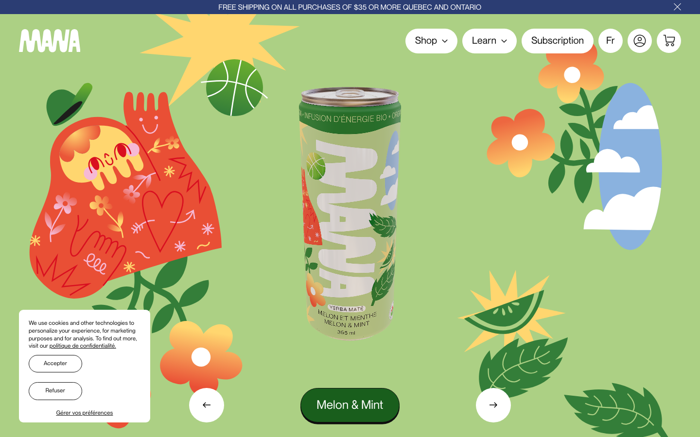 Screenshot of en.manayerbamate.com — Food & Beverage website design