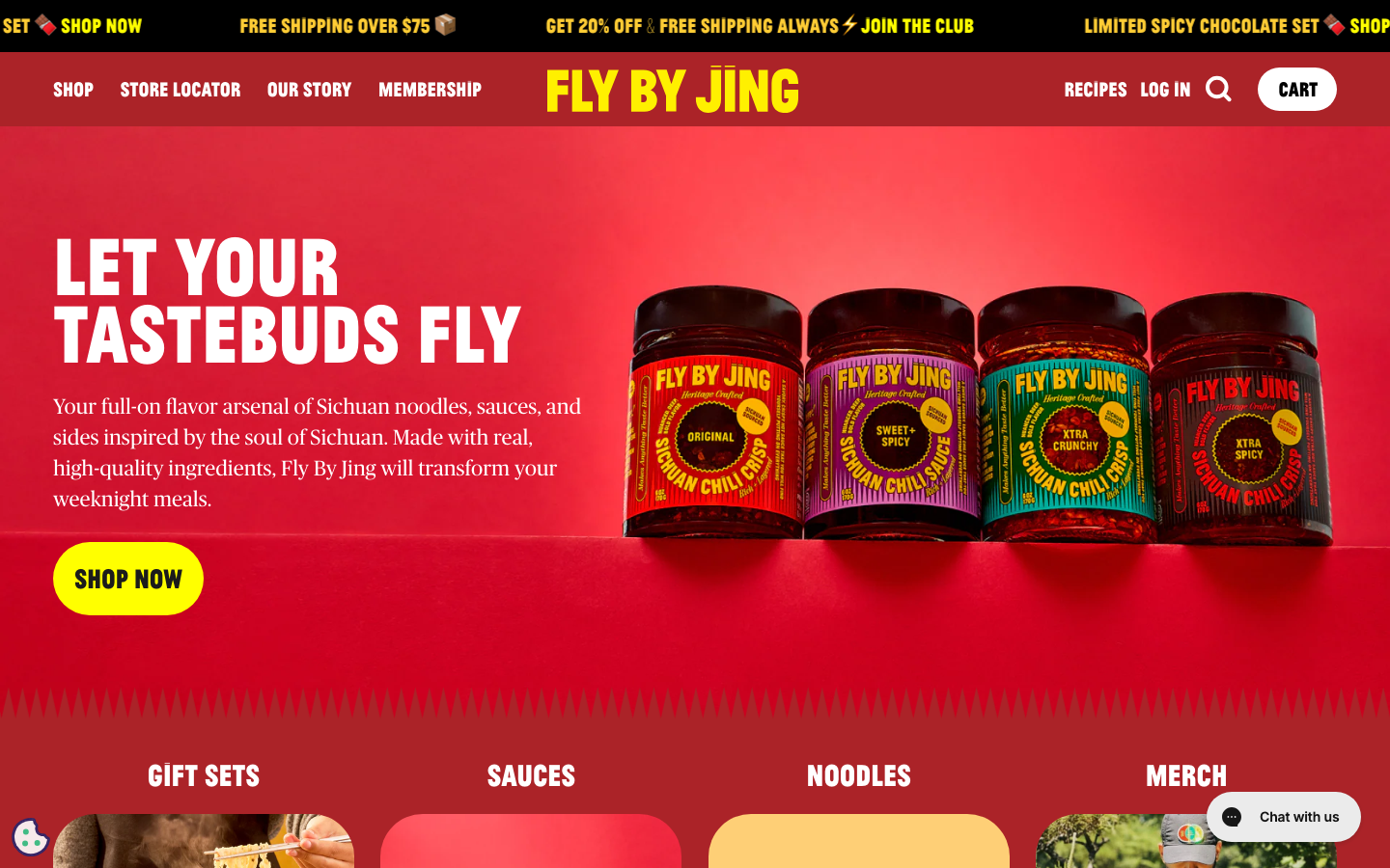 Screenshot of flybyjing.com — Food & Beverage website design