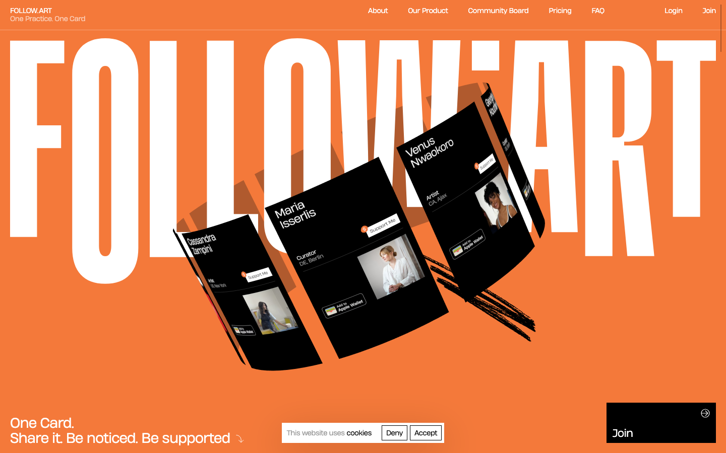 Screenshot of follow.art — Media & Culture website design