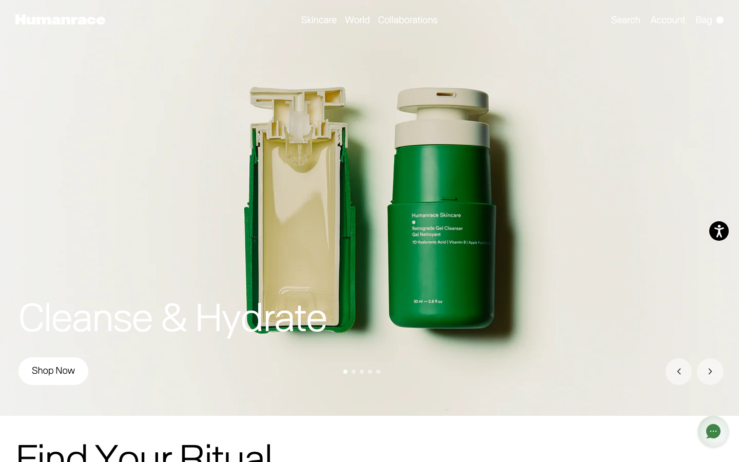 Screenshot of humanrace.com — E-commerce website design