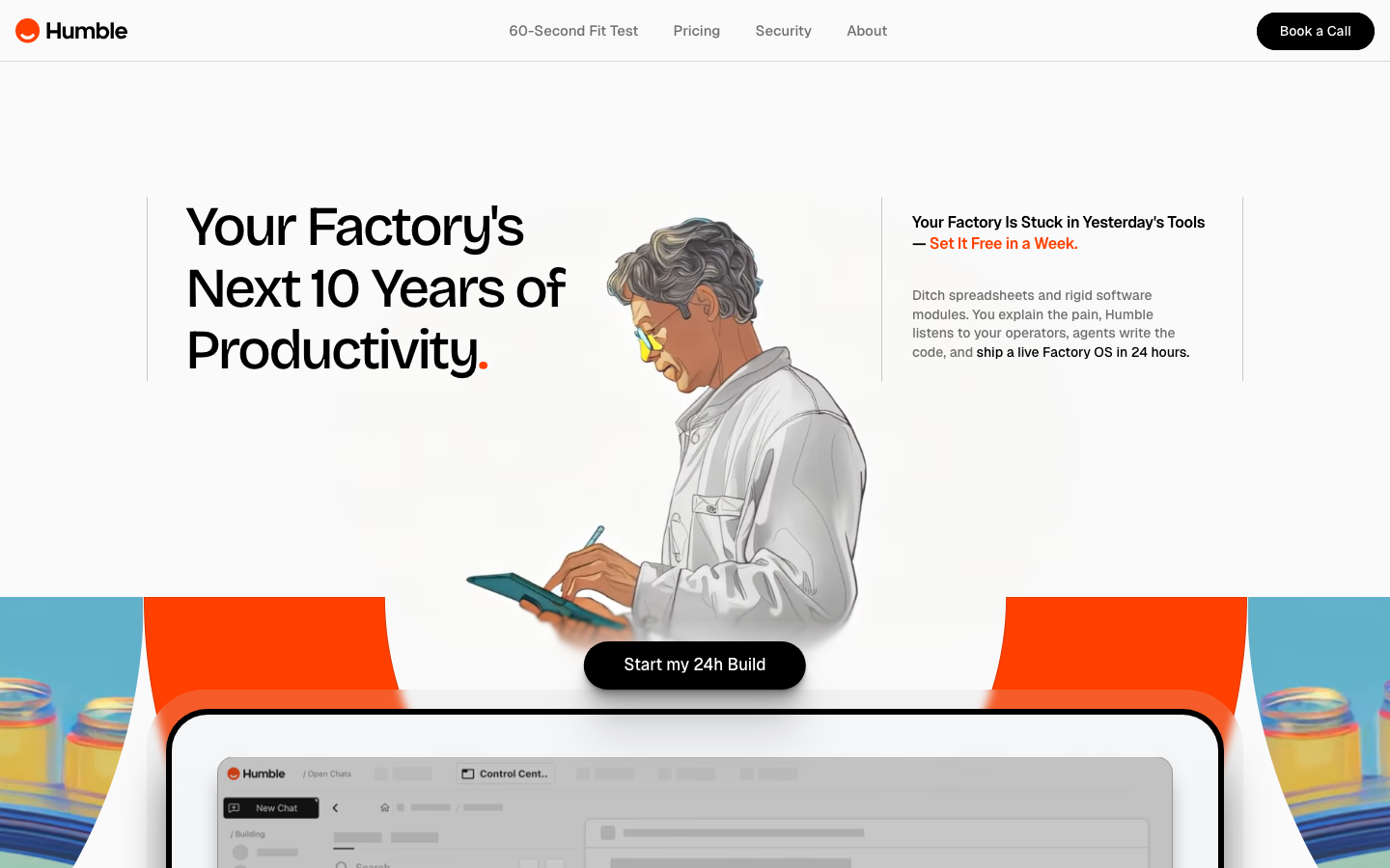 Screenshot of humbleops.com — SaaS & Productivity website design