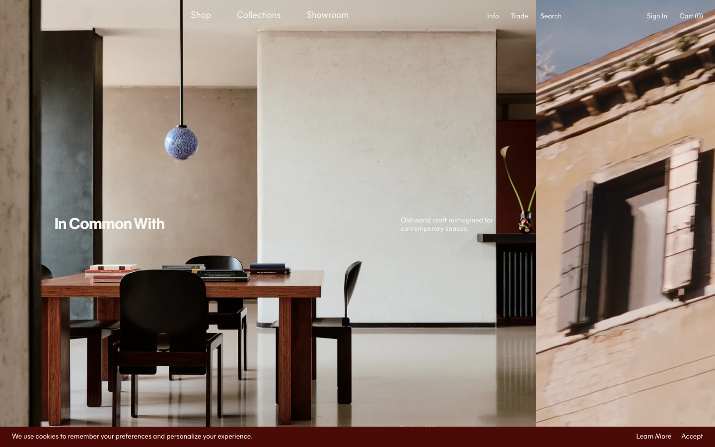 Screenshot of incommonwith.com — E-commerce website design