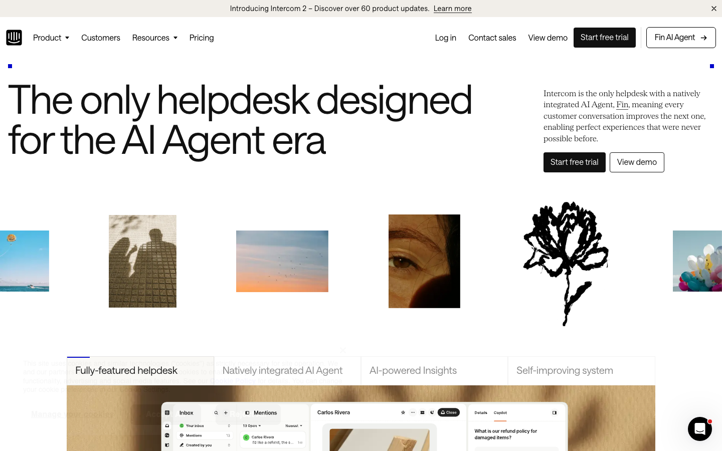Screenshot of intercom.com — SaaS & Productivity website design