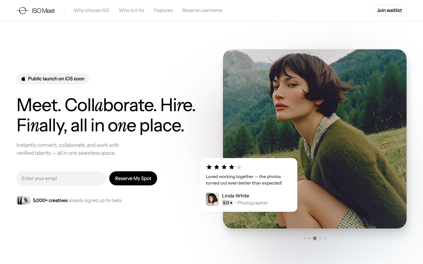 Screenshot of isomeet.com — SaaS & Productivity website design