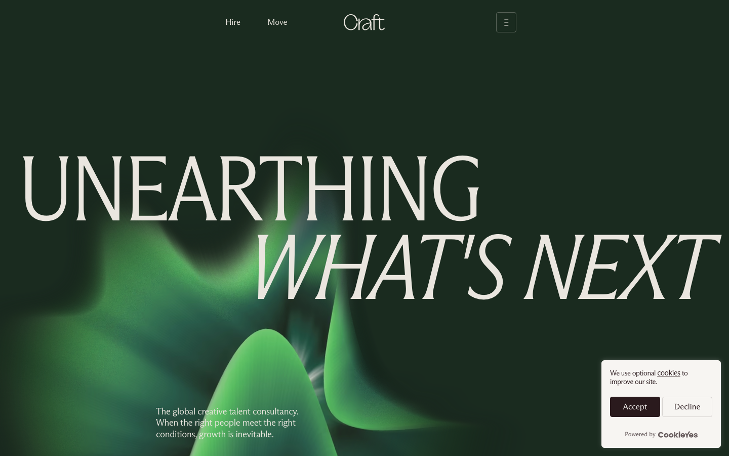 Screenshot of itscraft.com — Design & Studios website design