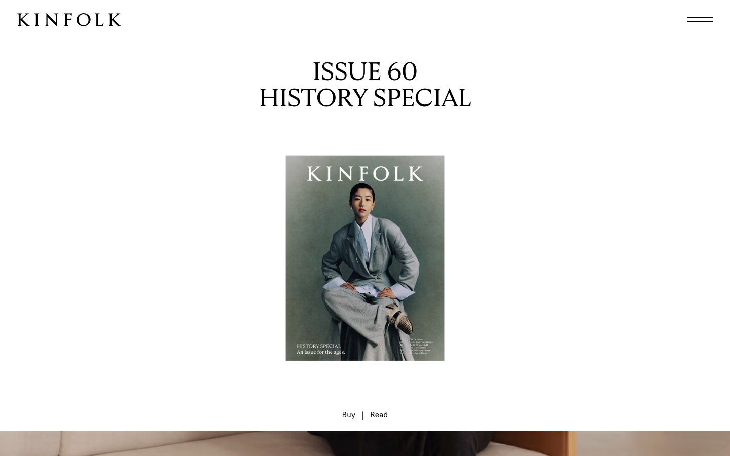Screenshot of kinfolk.com — Media & Culture website design
