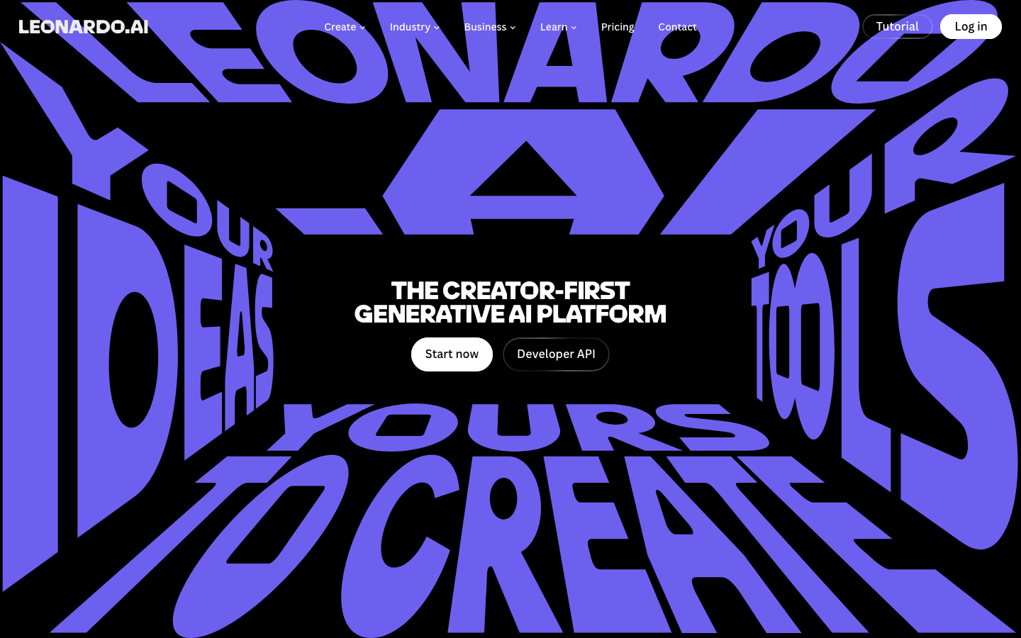 Screenshot of leonardo.ai — AI website design