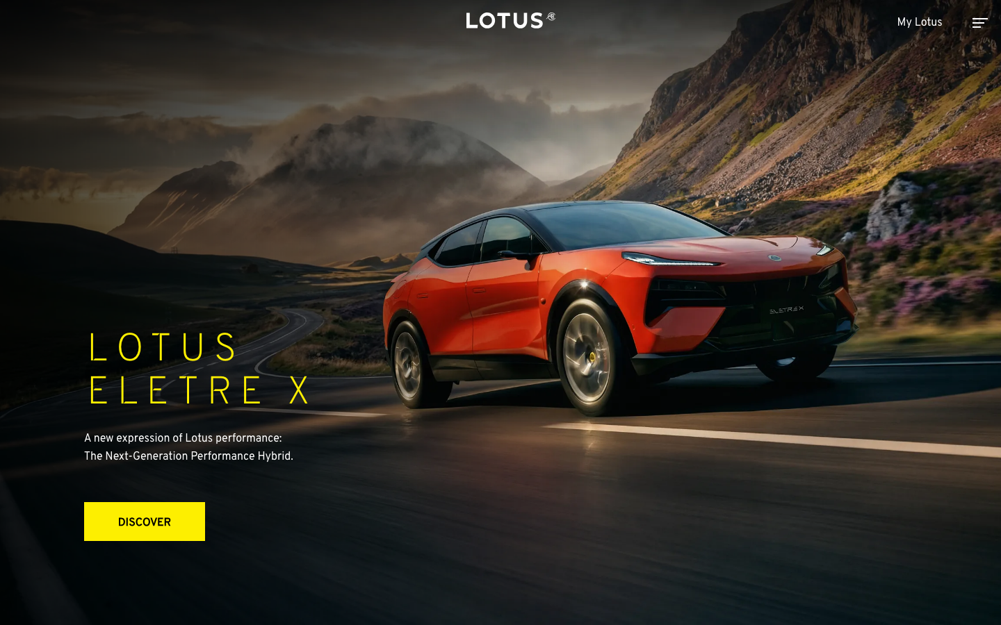 Screenshot of lotuscars.com — Hardware & Mobility website design