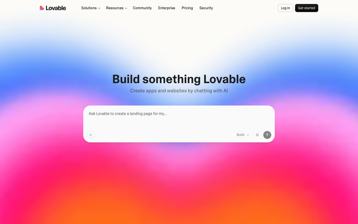 Screenshot of lovable.dev — AI website design