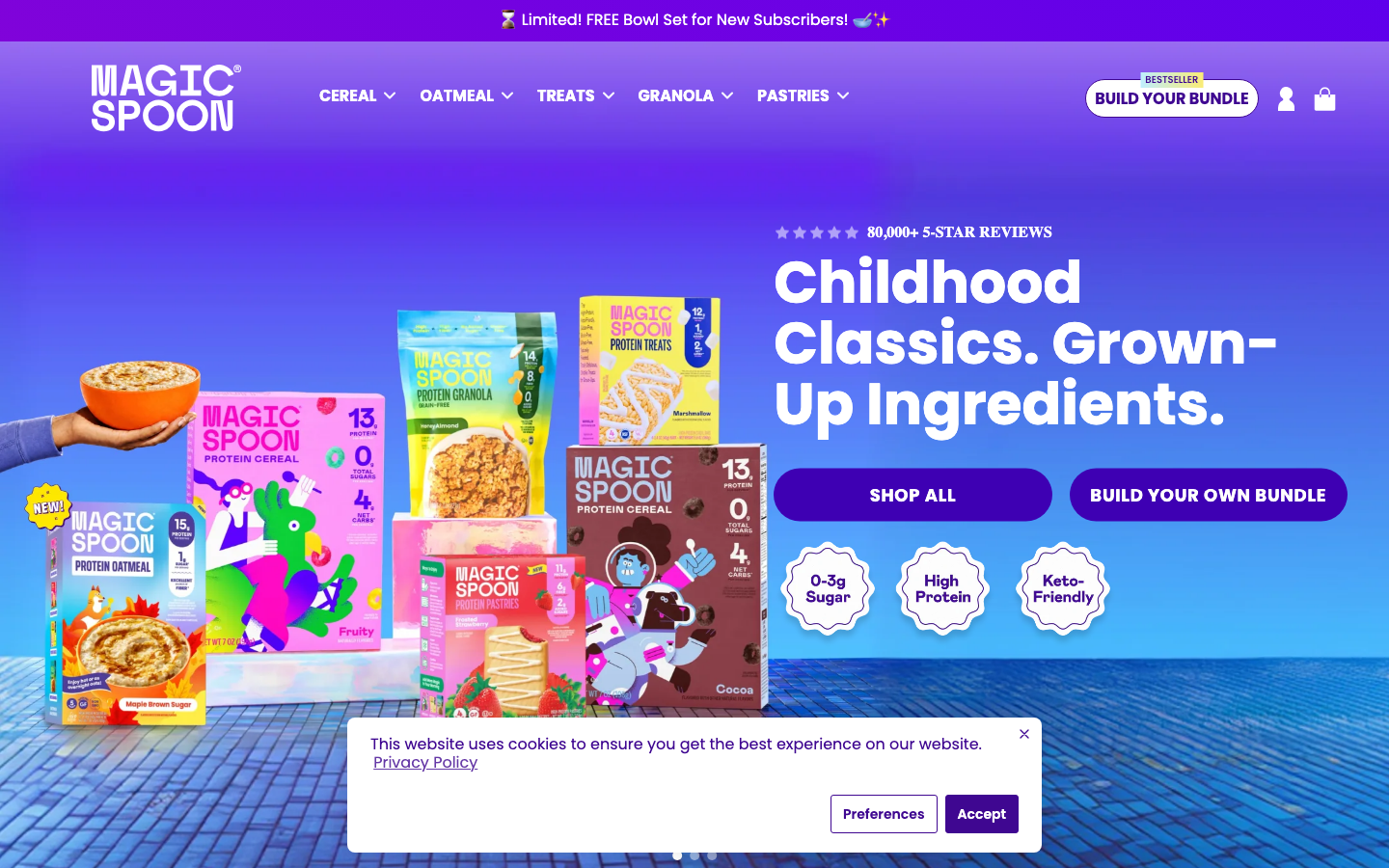 Screenshot of magicspoon.com — Food & Beverage website design