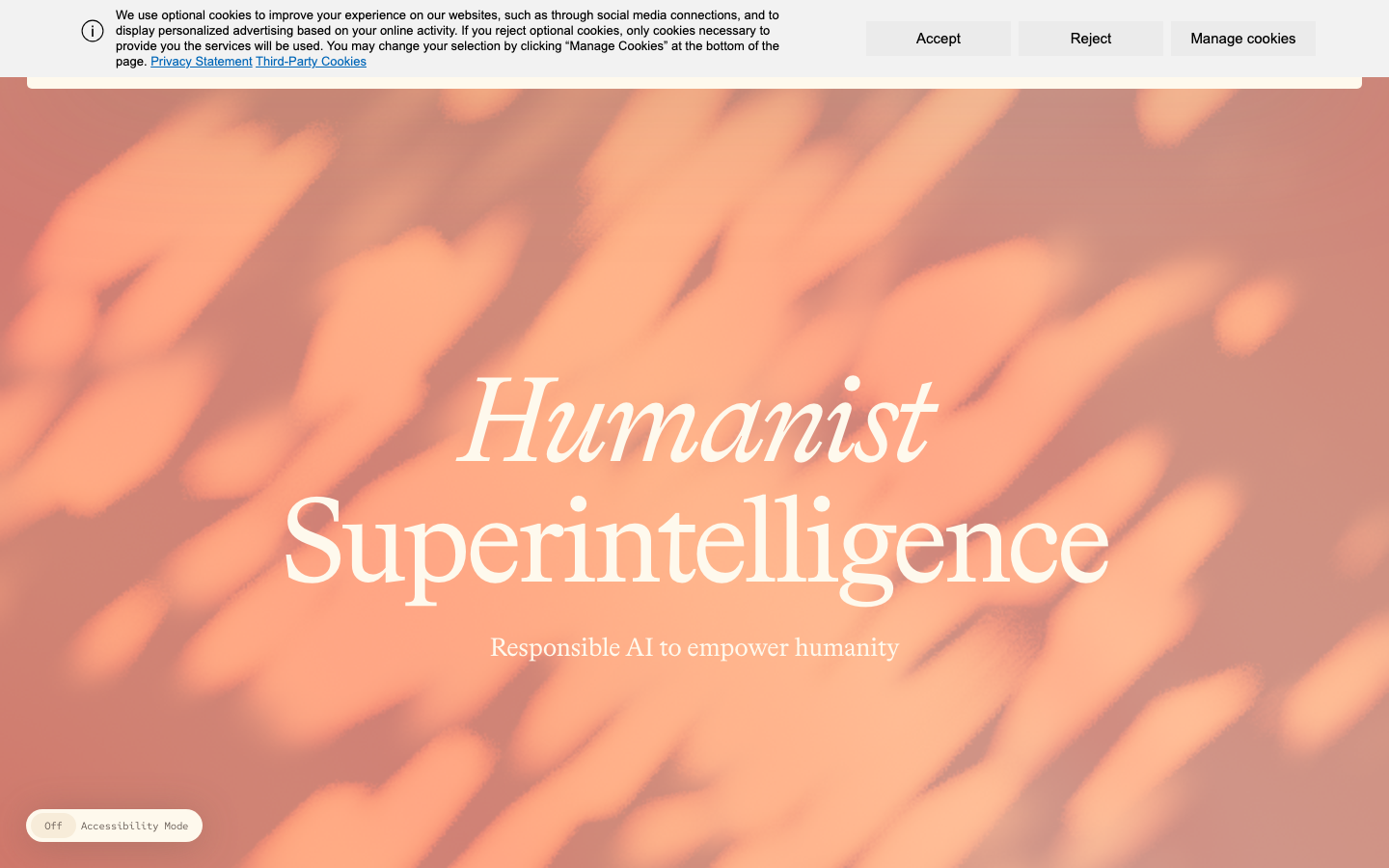 Screenshot of microsoft.ai — AI website design