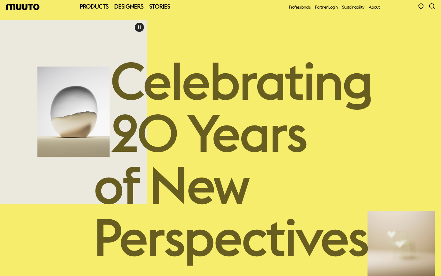 Screenshot of muuto.com — E-commerce website design
