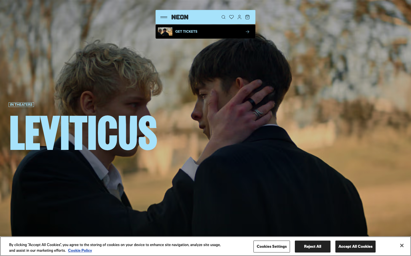 Screenshot of neonrated.com — Media & Culture website design