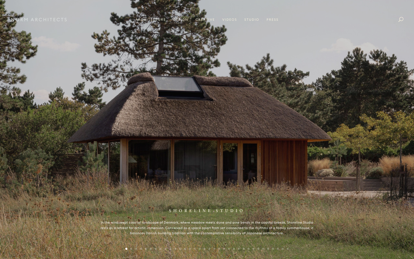 Screenshot of normcph.com — Design & Studios website design