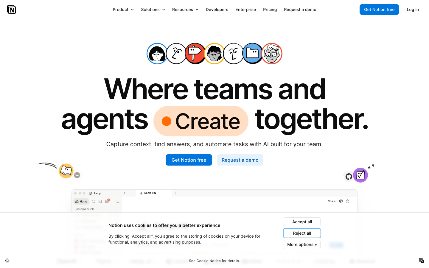 Screenshot of notion.com — SaaS & Productivity website design