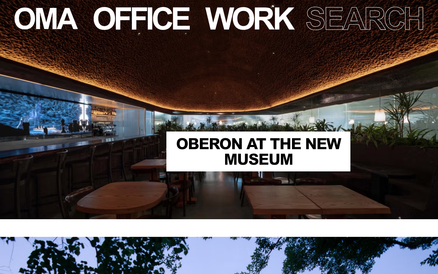 Screenshot of oma.com — Design & Studios website design