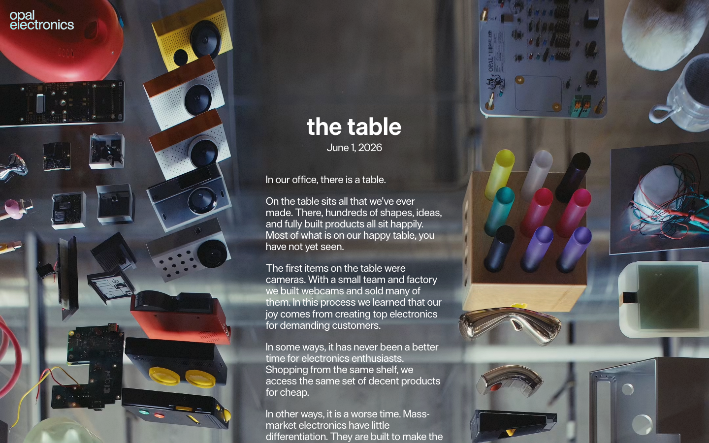 Screenshot of opalcamera.com — Hardware & Mobility website design