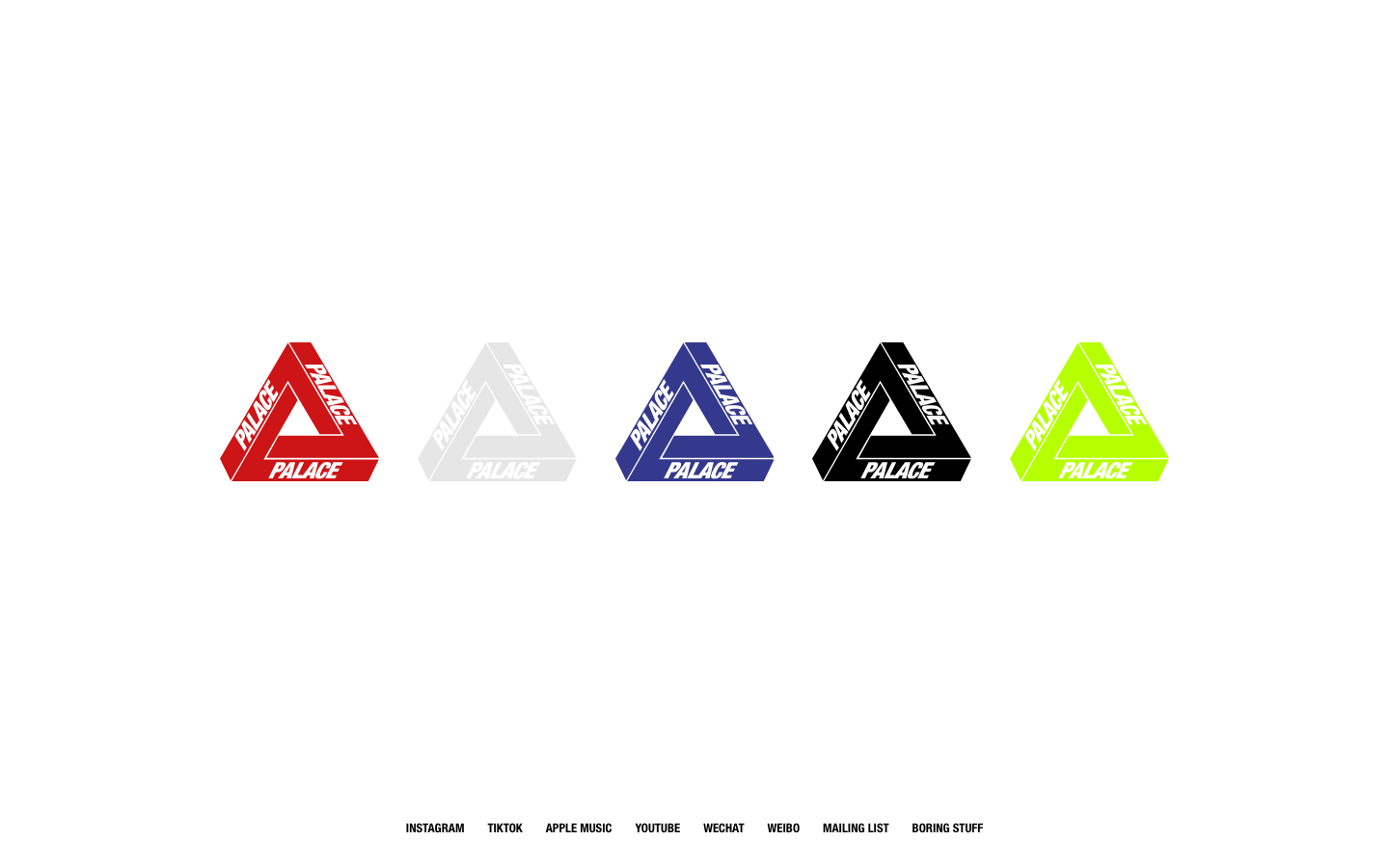 Screenshot of palaceskateboards.com — E-commerce website design