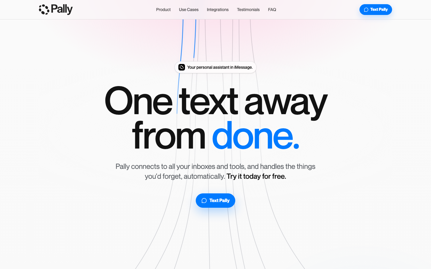 Screenshot of pally.com — AI website design