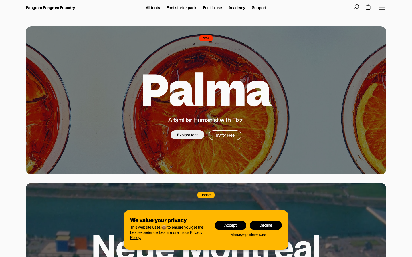 Screenshot of pangrampangram.com — Design & Studios website design