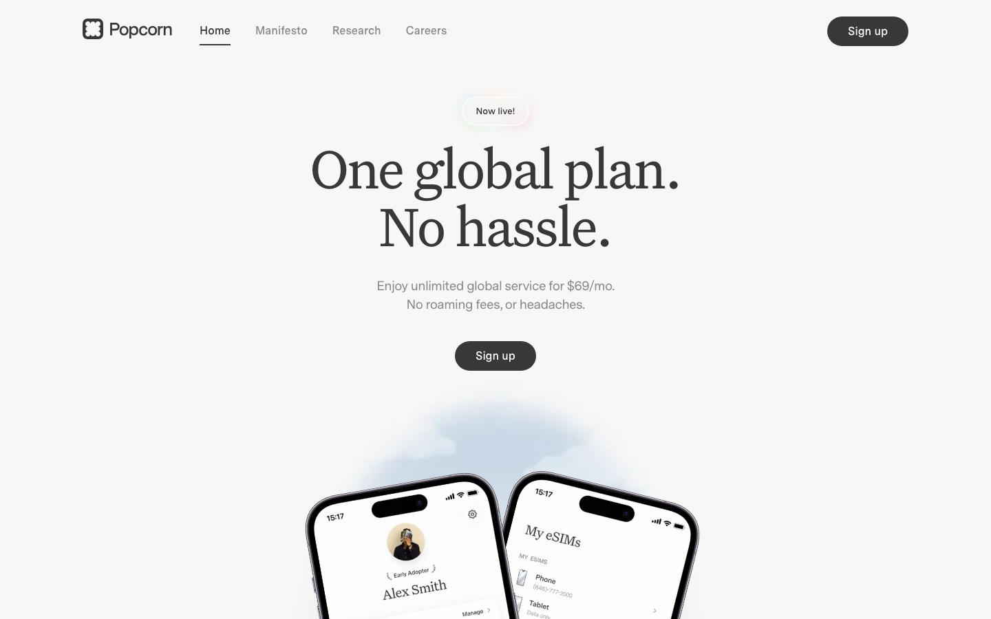 Screenshot of popcorn.space — Other website design