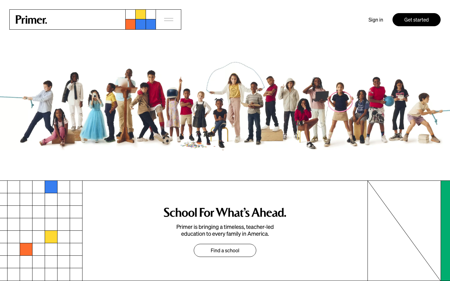 Screenshot of primer.com — Other website design