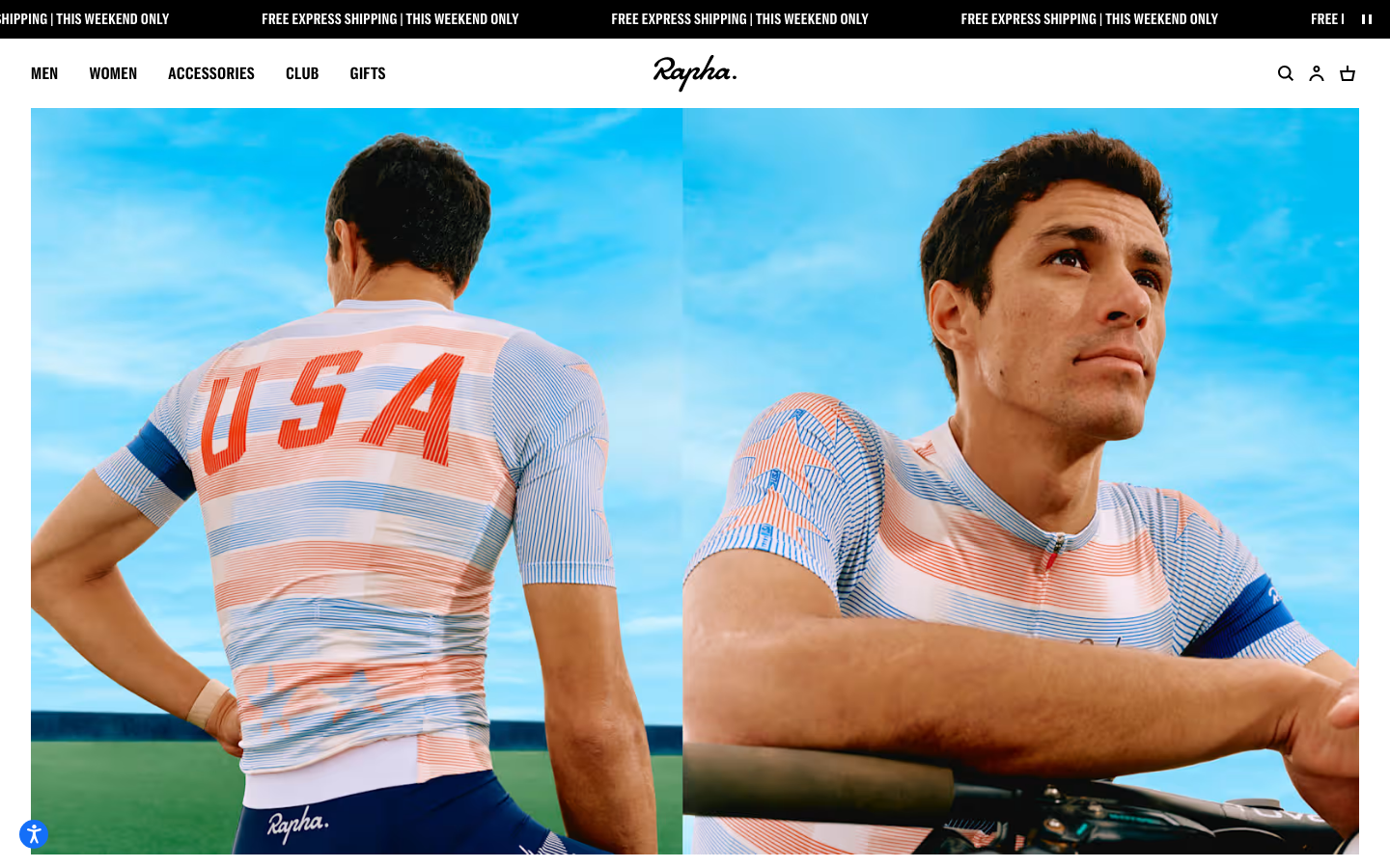 Screenshot of rapha.cc — E-commerce website design