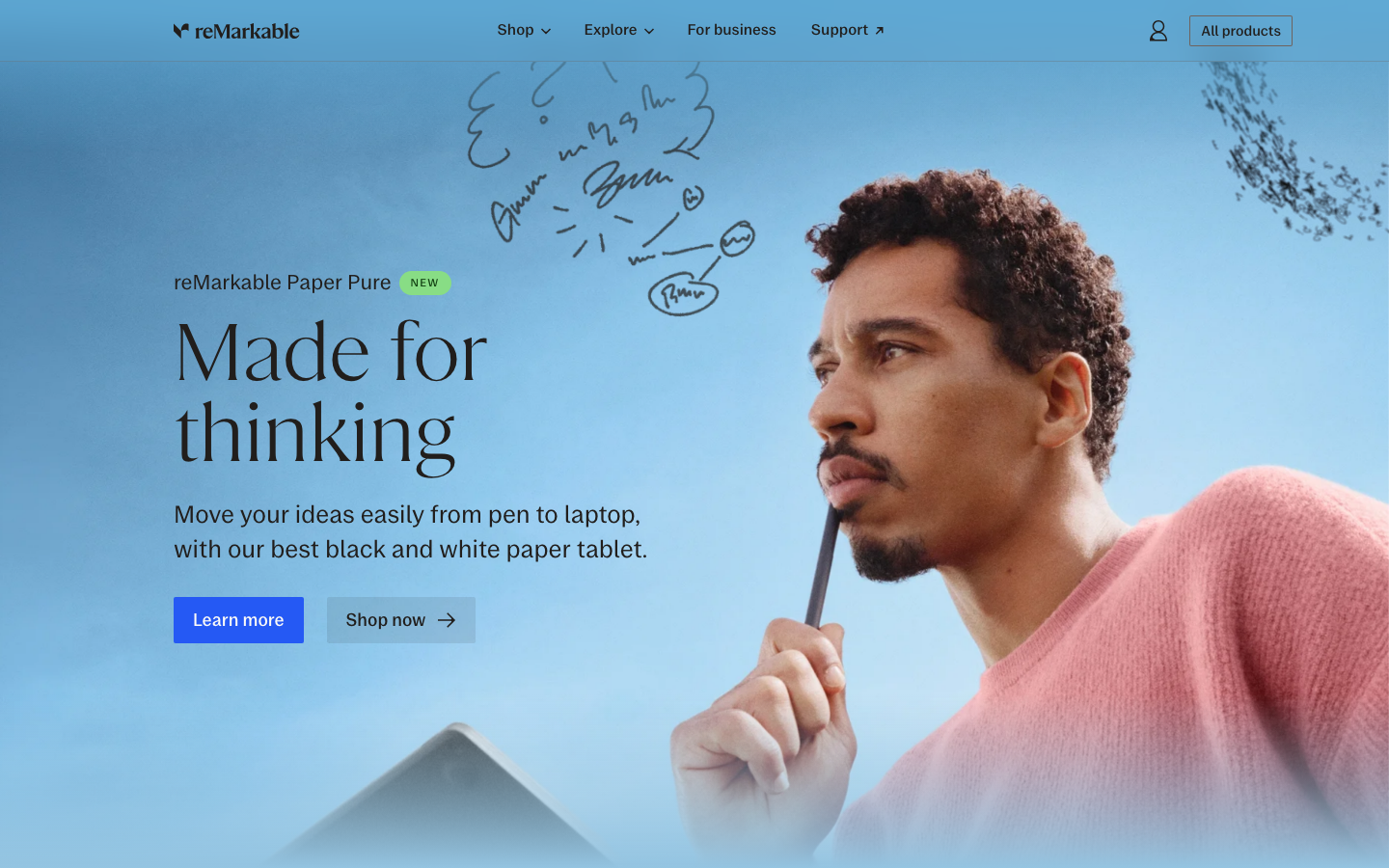 Screenshot of remarkable.com — Hardware & Mobility website design