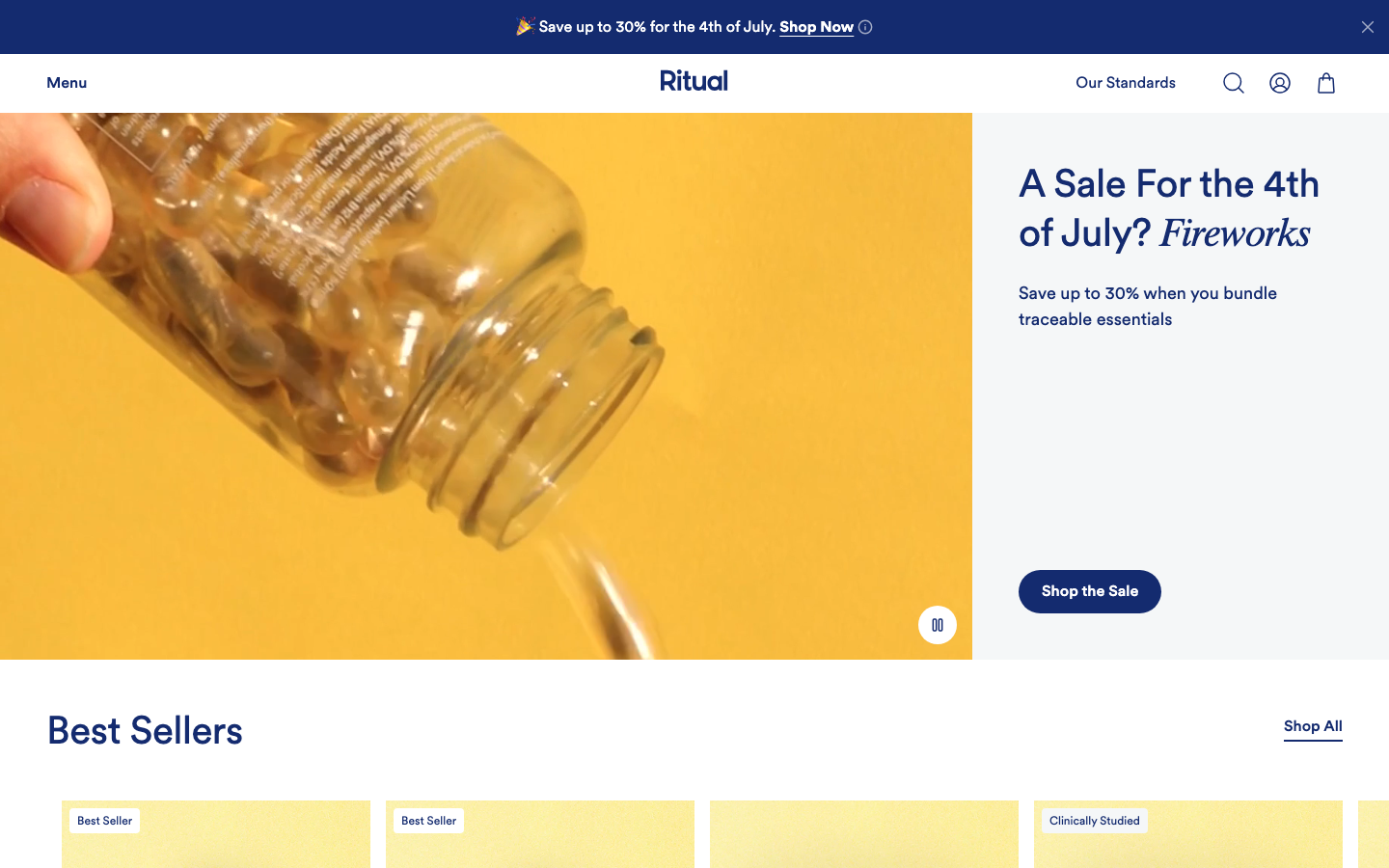 Screenshot of ritual.com — Health & Wellness website design