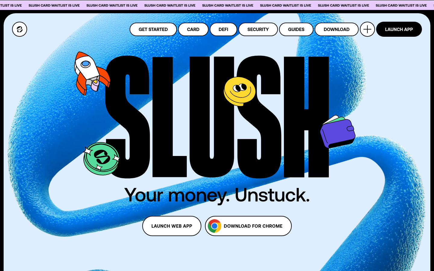 Screenshot of slush.app — Crypto & Web3 website design