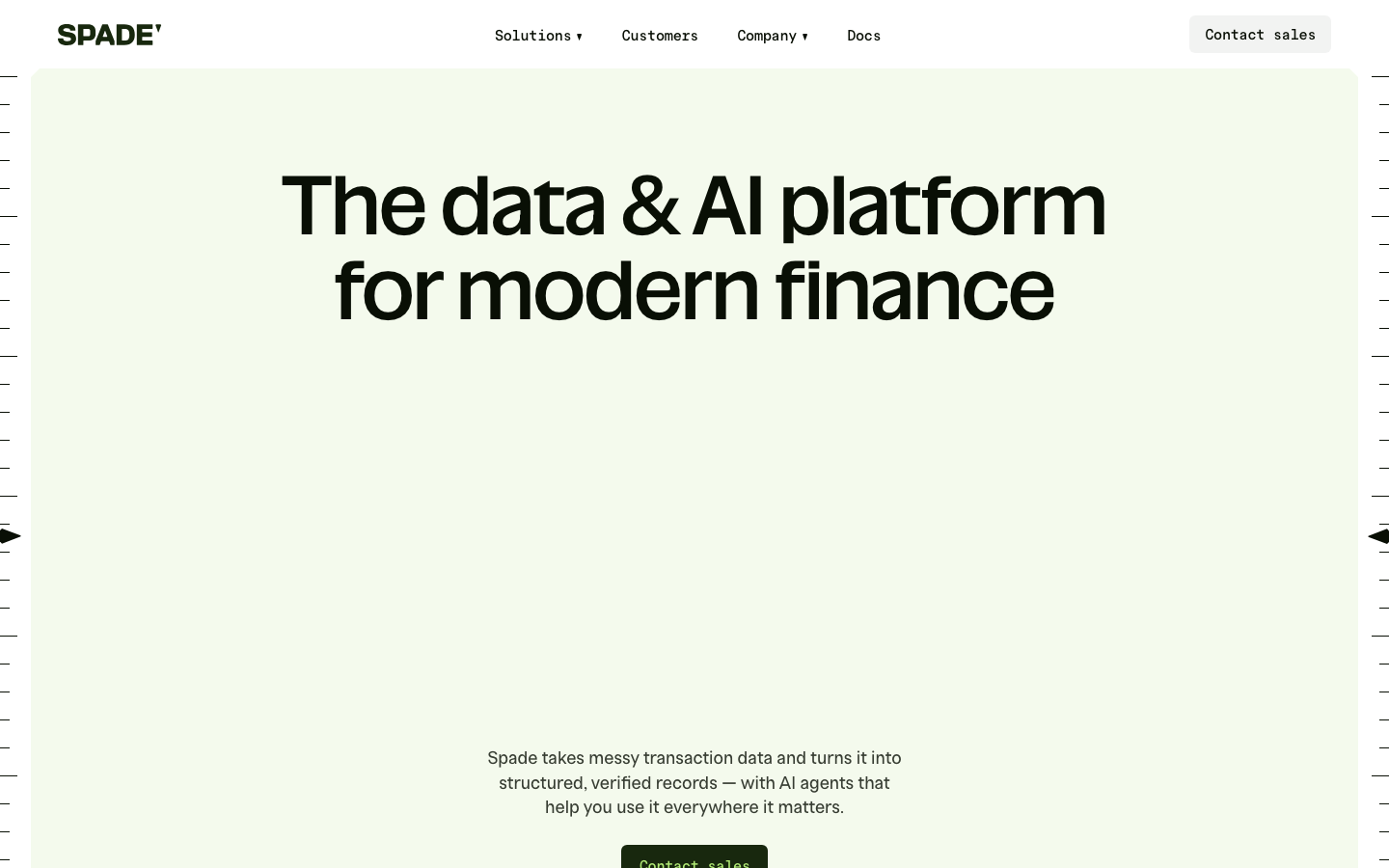 Screenshot of spade.com — Fintech website design