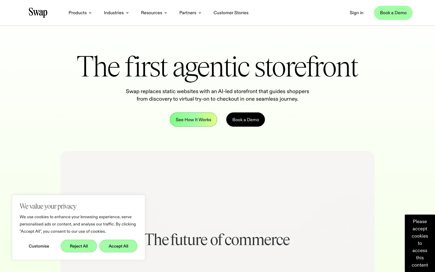 Screenshot of swap-commerce.com — SaaS & Productivity website design