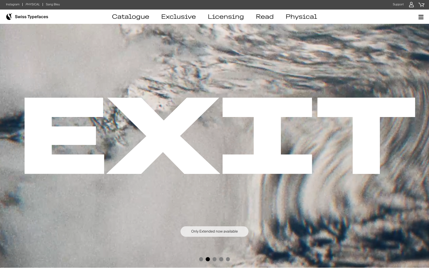 Screenshot of swisstypefaces.com — Design & Studios website design