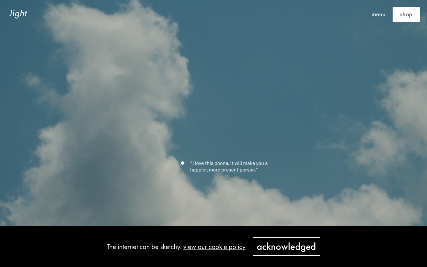 Screenshot of thelightphone.com — Hardware & Mobility website design