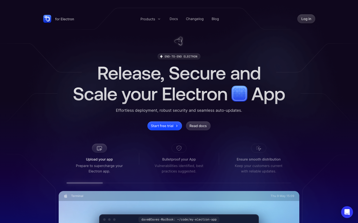 Screenshot of todesktop.com — Dev Tools website design