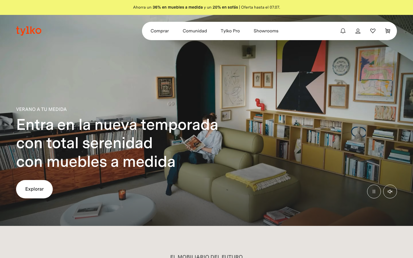 Screenshot of tylko.com — E-commerce website design