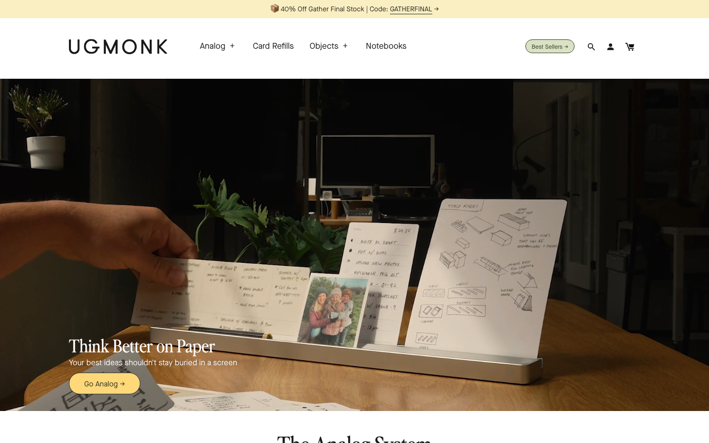 Screenshot of ugmonk.com — E-commerce website design