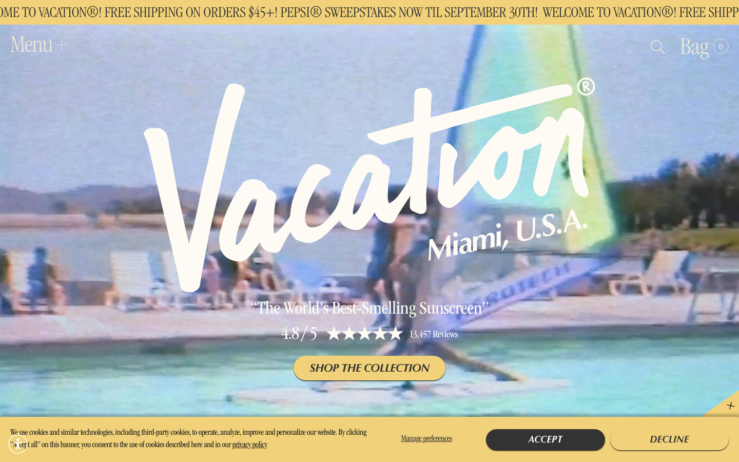 Screenshot of vacation.inc — E-commerce website design