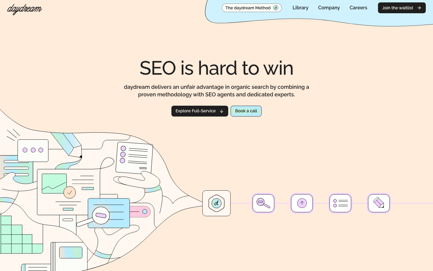 Screenshot of withdaydream.com — AI website design